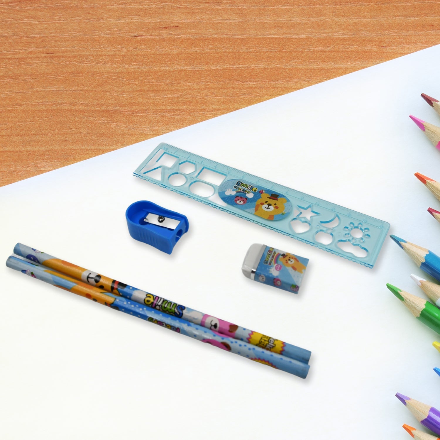 17578 Stationery Kit for Kids - Stationery Set, Includes Wooden Pencil, Sharpener, Pencil and Eraser Set, Birthday Return Gift for Kids, Boys, Girls, 2 Pencil, 1 Scale, 1 Notebook,1 Sharpener, 1 Eraser & With Zip Bag (6 Pcs Set) 17578 Stationery Kit for Kids - Stationery Set, Includes Wooden Pencil, Sharpener, Pencil and Eraser Set, Birthday Return Gift for Kids, Boys, Girls, 2 Pencil, 1 Scale, 1 Notebook,1 Sharpener, 1 Eraser & With Zip Bag (6 Pcs Set)